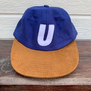 UNDEFEATED U Baseball Cap Navy blue & brown suede